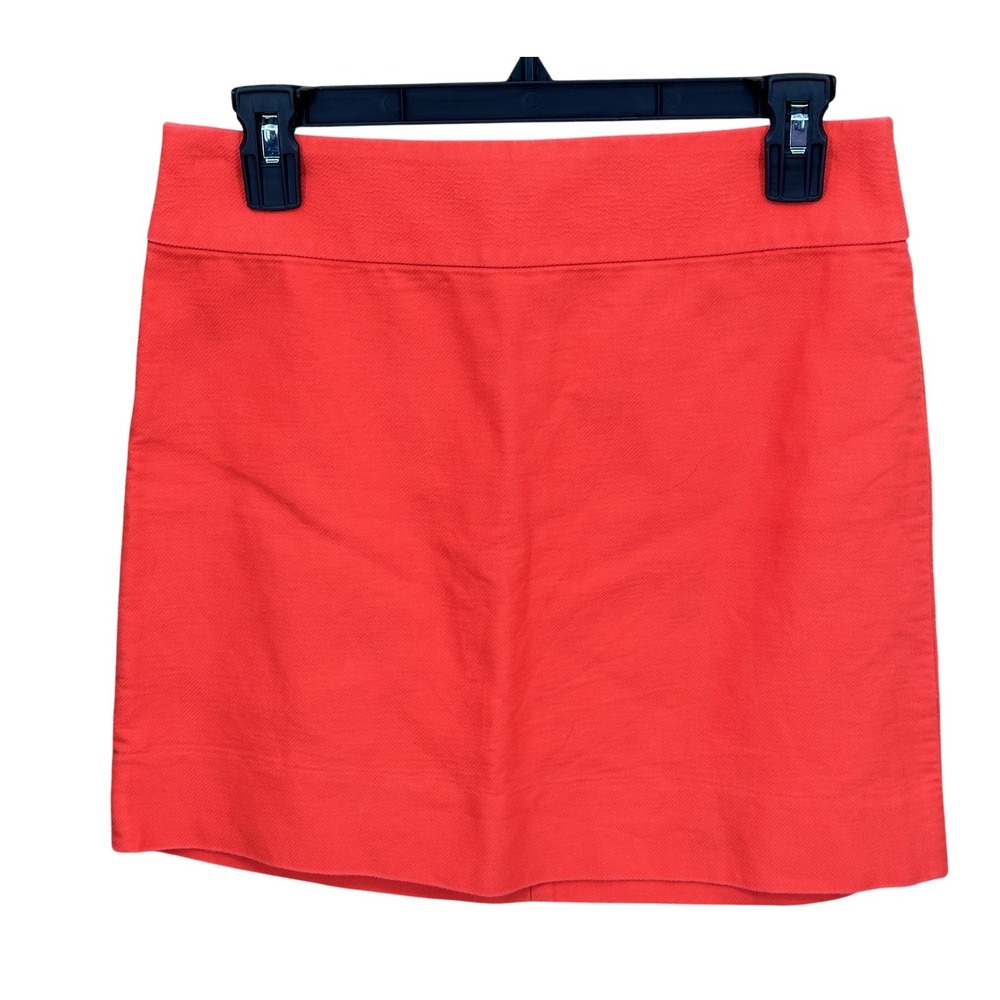 J Crew Skirt Womens 0 Orange Red Mini Zip A-Line Summer Preppy Vacation Party